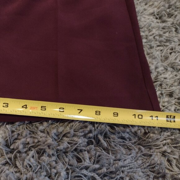 COPY - Express Burgundy Wide Leg High Rise Trousers - Picture 6 of 10